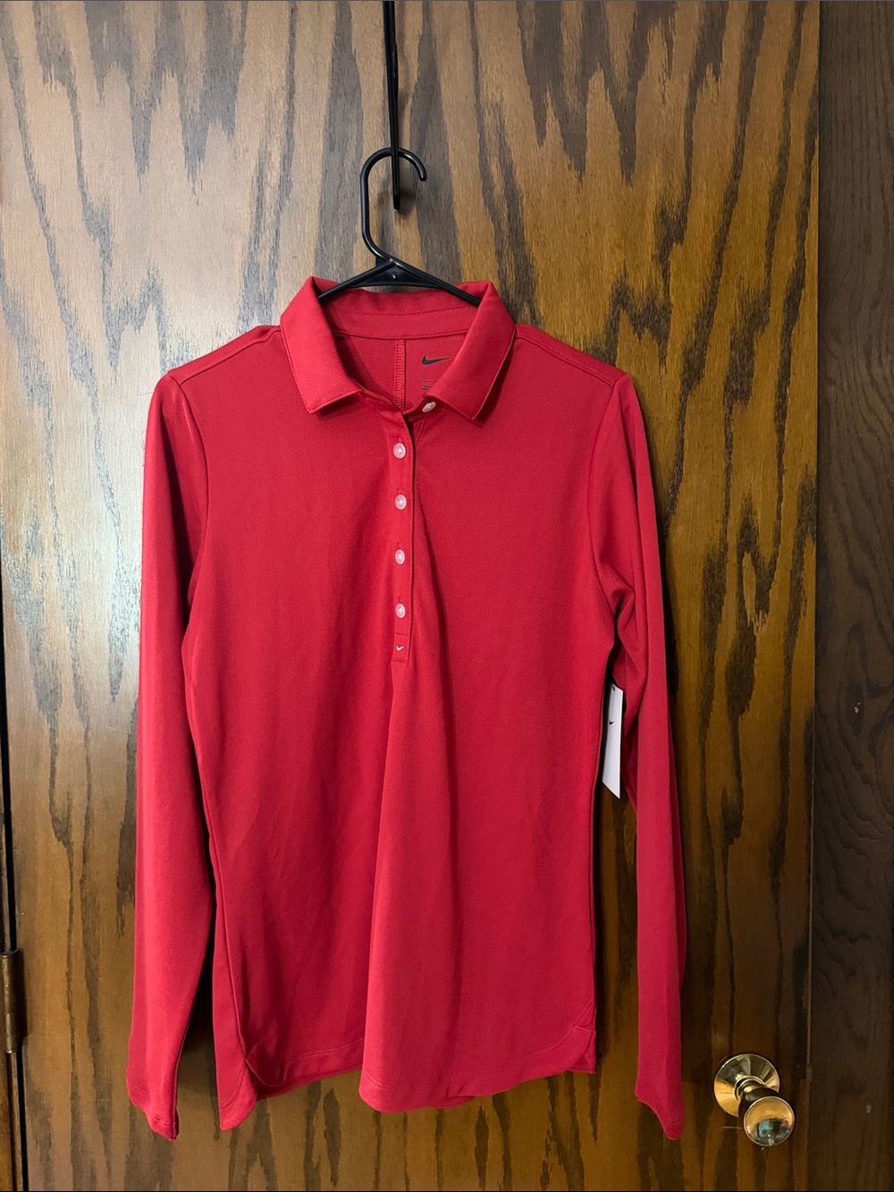 Nike Red Long Sleeve Polo Shirt
